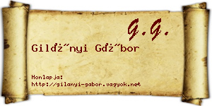 Gilányi Gábor névjegykártya