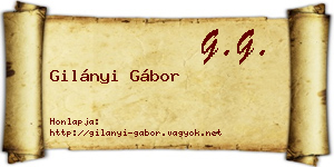 Gilányi Gábor névjegykártya
